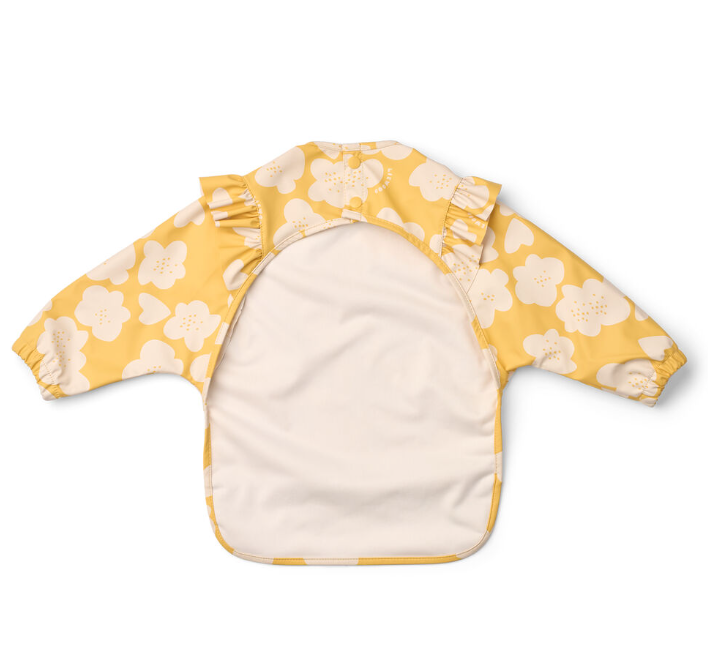 Cape Lätzchen, "Merle" Cape Bib, Flower/Lemon Yellow
