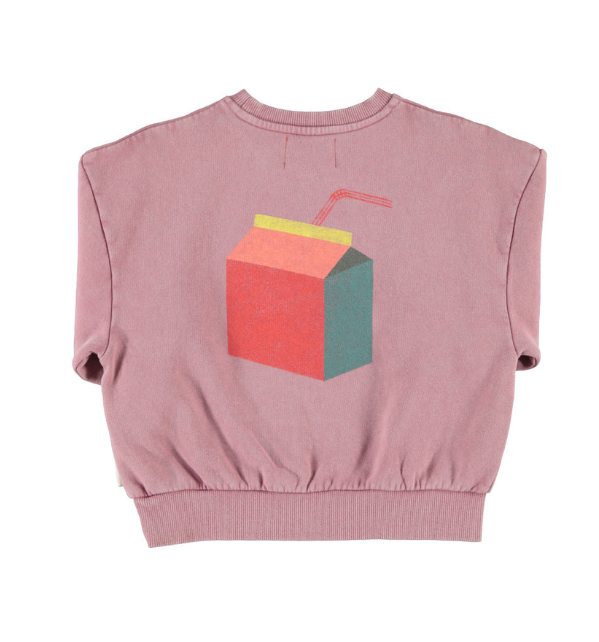 PIupiuchick Sweat, Oversized Sweatshirt Pink with "lunch Break" Print