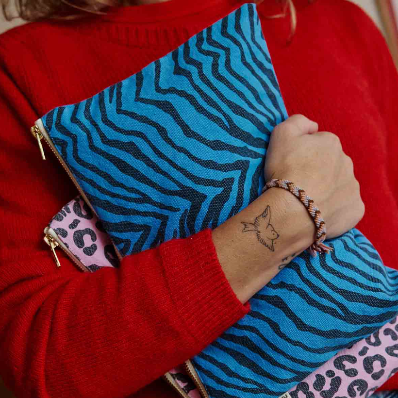 Rose in April Clutch "LILI ZEBROU GREEK BLUE CLUTCH"