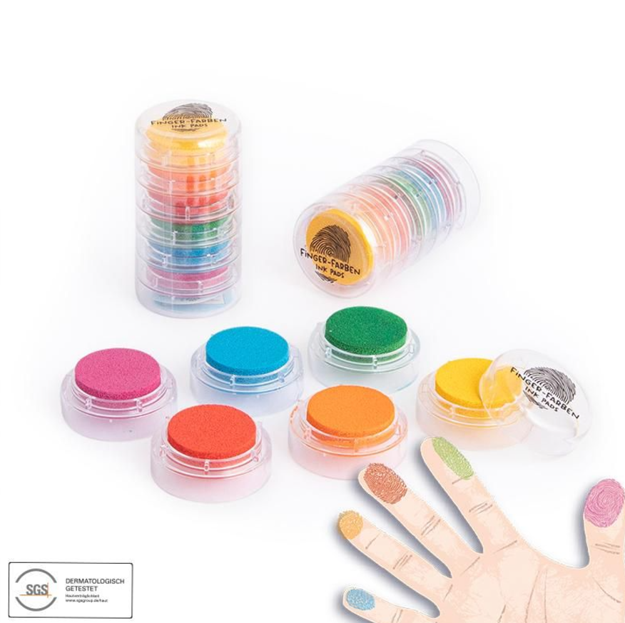 Fingerstempel-Farben 6er-Turm