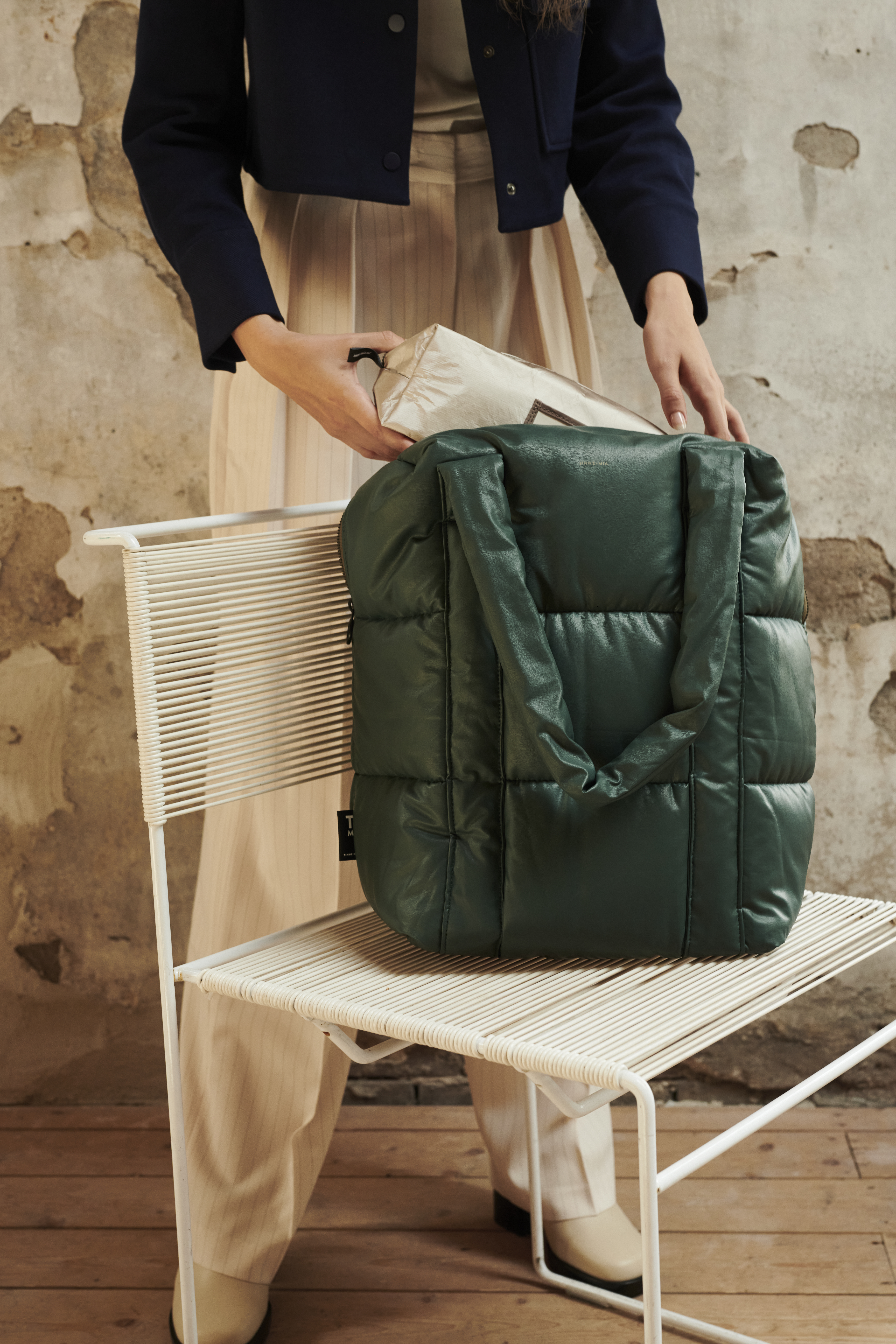 Puffy shoulder bag "Clode", Jungle Green