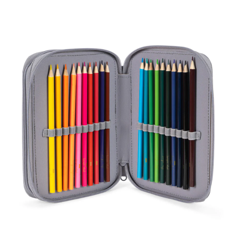 Konges Slojd "CLOVER MAXI PENCIL CASE ",  Federmappe mit Füllung, Sleet