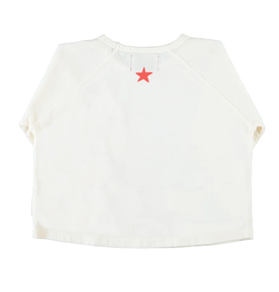 Piupiuchick Top, Longsleeve T'shirt Ecru with "here We Go" Print