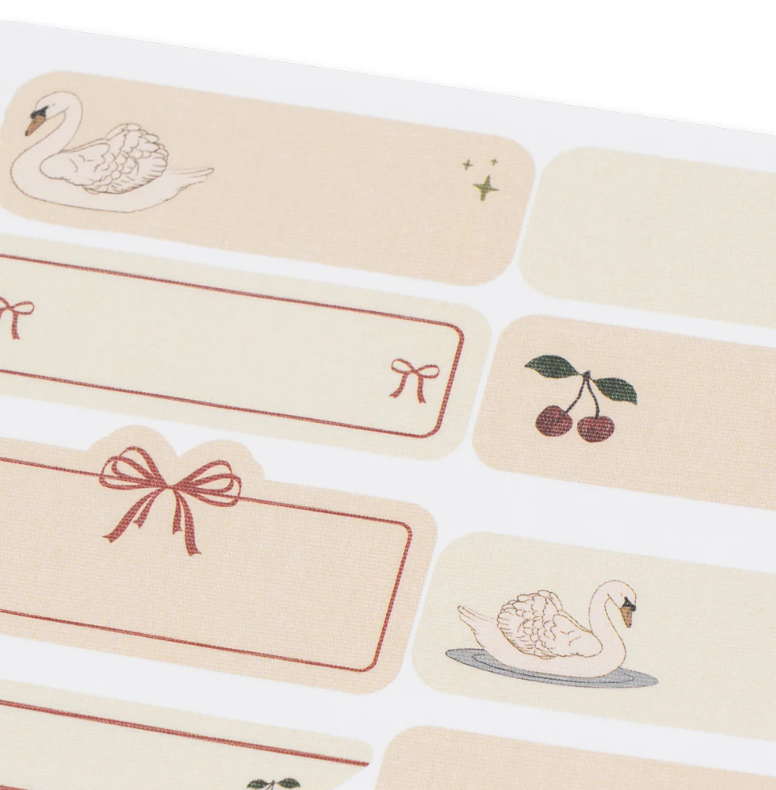 Konges Slojd Sticker; Namensaufkleber, NAME STICKERS 60 PCS, Swan