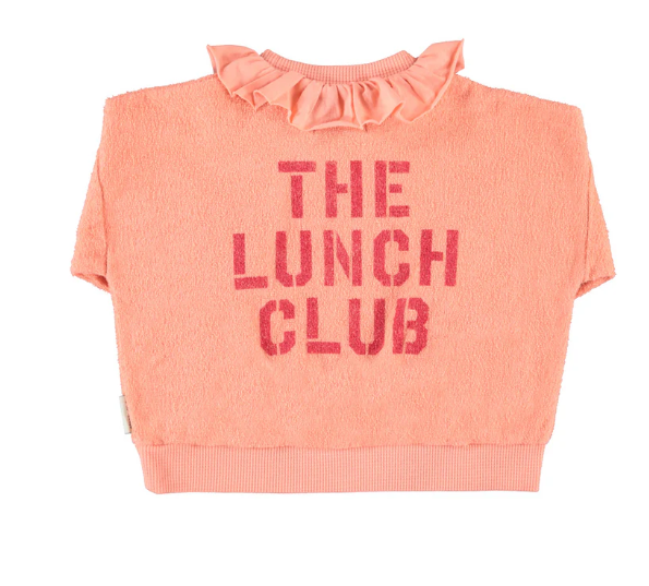 Piupiuchick Sweatshirt, Sweatshirt with Collar Pink with Apple Print