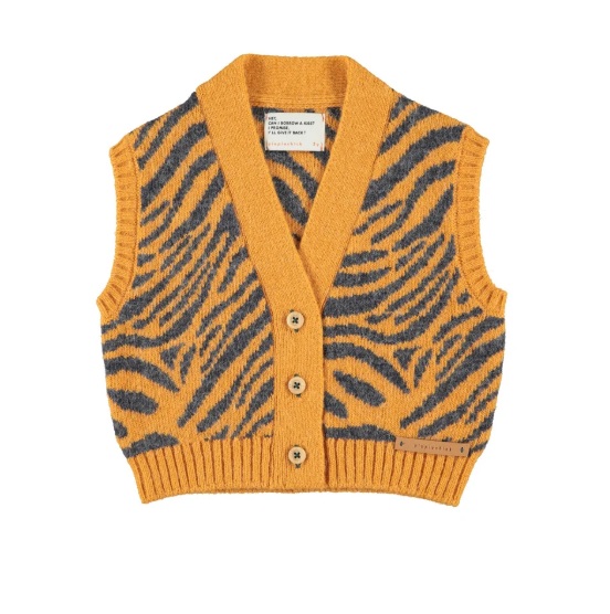 Piupiuchick Weste, Waistcoat Orange with Zebra Print