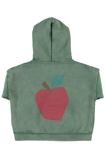 Piupiuchick Hoodie, hoodie | green w/ apple print