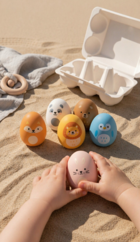 Little L EGG Rattles , Rasseln, Full  Colour