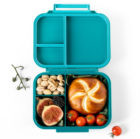 Lekkabox Mini Classic - Brotdose mit 3 Fächern - Petrol
