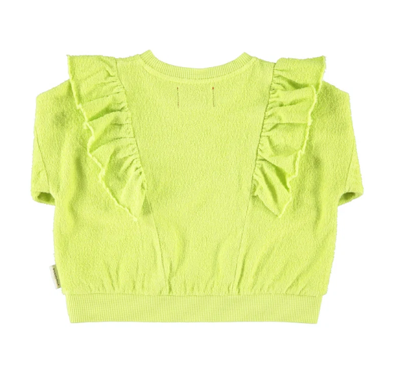 Piupiuchick Sweatshirt, Sweatshirt with Frills Lime