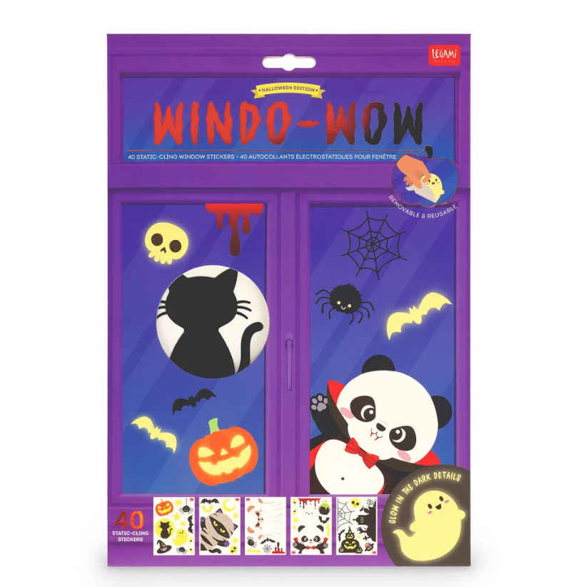 Legami  Set mit 40 Elektrostatischen Fensteraufkleber - Windo-Wow  - Pumpkin