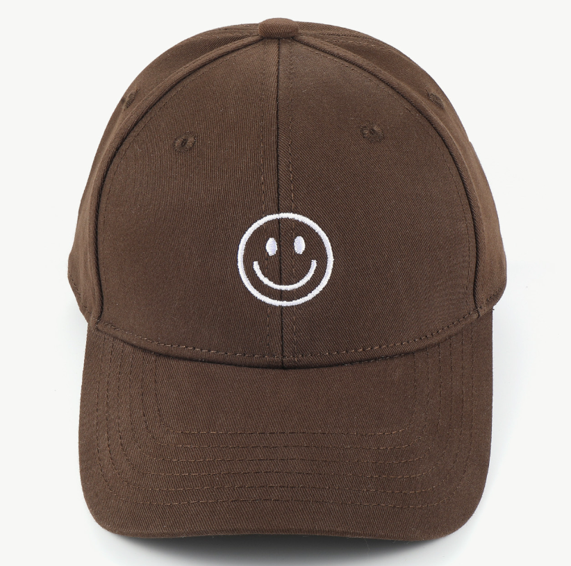 Kappe  "Smiley" Braun, Smiley weiß