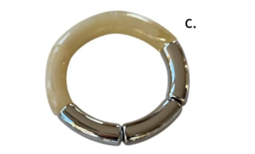 BYBJOR Armband , Sølv & Hvid Rainbow, C