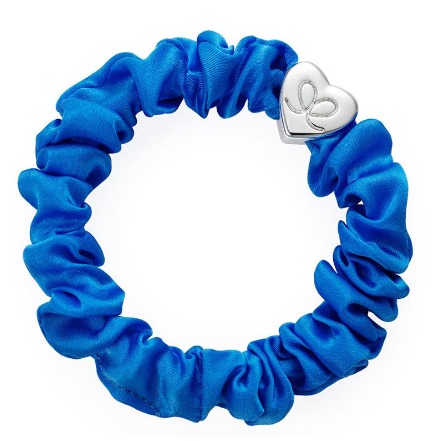 BY ELOISE SILVER HEART SILK,  Scrunchie Royal Blue