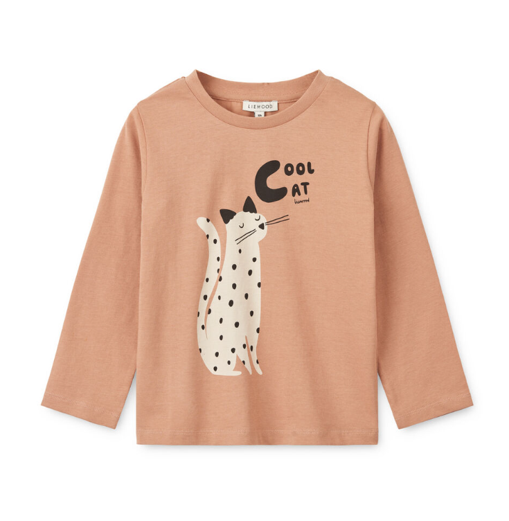 Liewood Longsleeve T-shirt "Apia", Cat/Tuscany Rose
