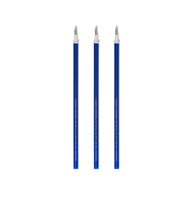 Löschbarer Gelstift Nachfüllpack, Ersatzminen, Erasable Pen Refill - blau