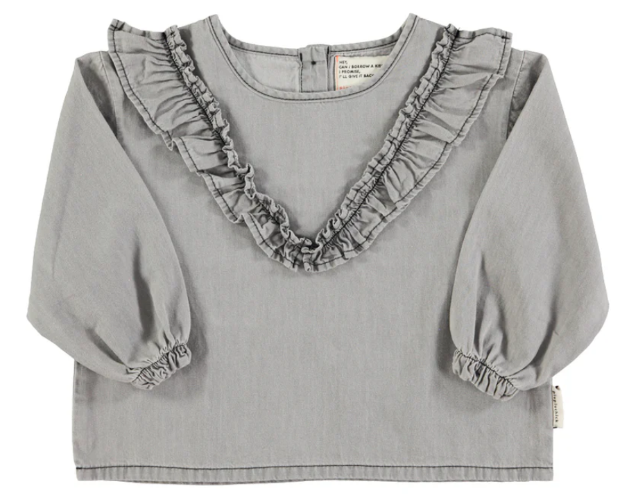 Piupiuchick Bluse, "Grey Chambray"