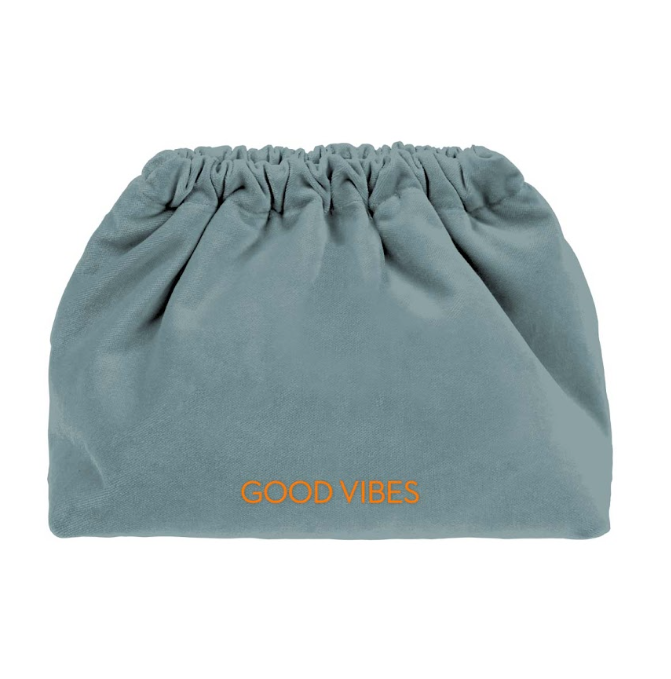 Velvet Clutch Bag - "Good Vibes"