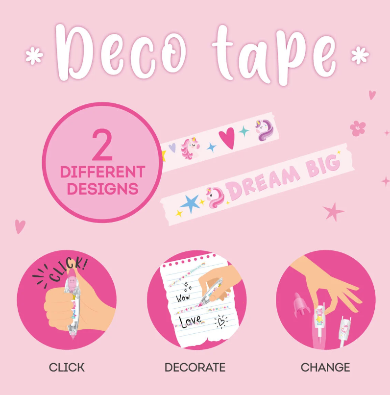 Legami Stift mit Dekoband - Deco Tape, "Unicorn"