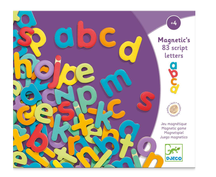 Djeco Magnetbuchstaben aus Holz, "Script Letters"